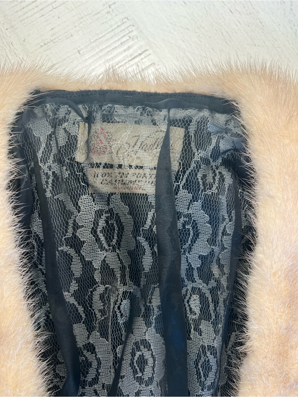 Vintage Hadleys Cashmere Dawn Mink Fur Collar Cardigan Sweater - Picture 5 of 11